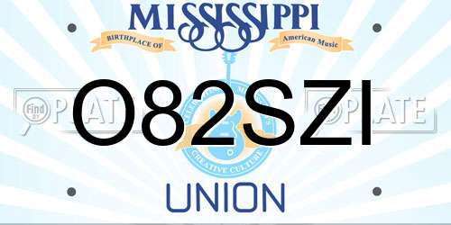 O82SZI Mississippi License Plate