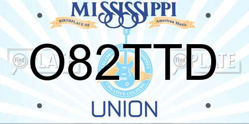 O82TTD Mississippi License Plate