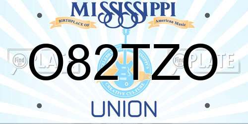 O82TZO Mississippi License Plate