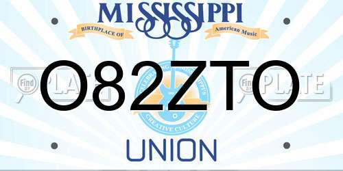 O82ZTO Mississippi License Plate
