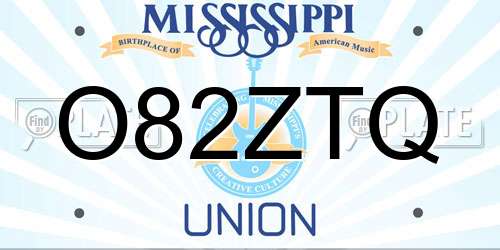 O82ZTQ Mississippi License Plate