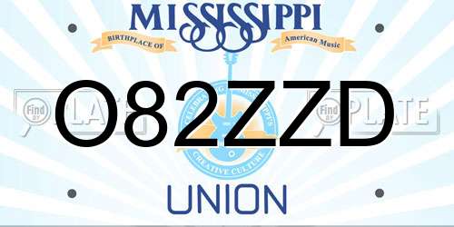 O82ZZD Mississippi License Plate