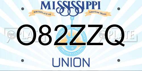 O82ZZQ Mississippi License Plate