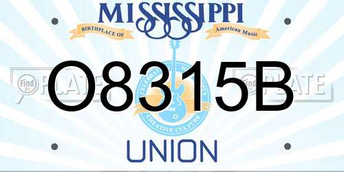 O8315B Mississippi License Plate