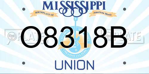 O8318B Mississippi License Plate