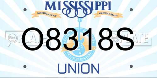 O8318S Mississippi License Plate