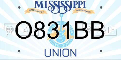 O831BB Mississippi License Plate