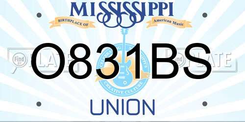 O831BS Mississippi License Plate