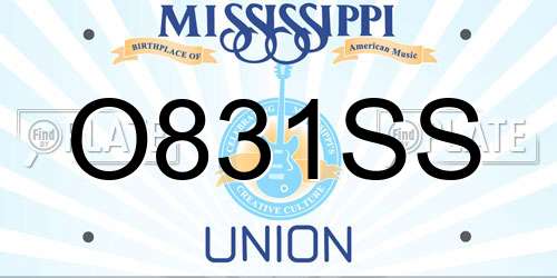 O831SS Mississippi License Plate