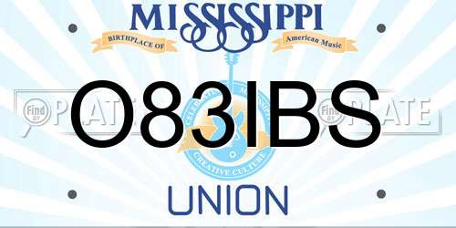 O83IBS Mississippi License Plate