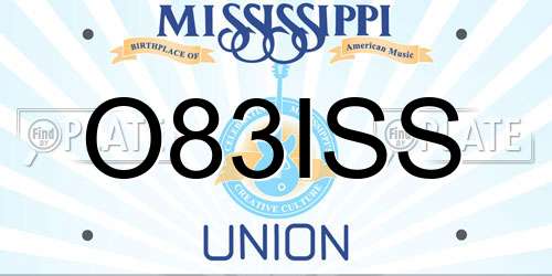 O83ISS Mississippi License Plate