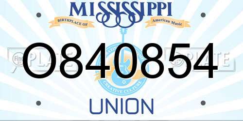 O840854 Mississippi License Plate