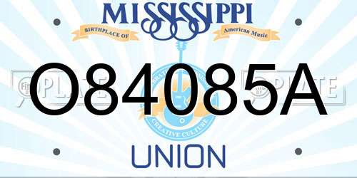 O84085A Mississippi License Plate