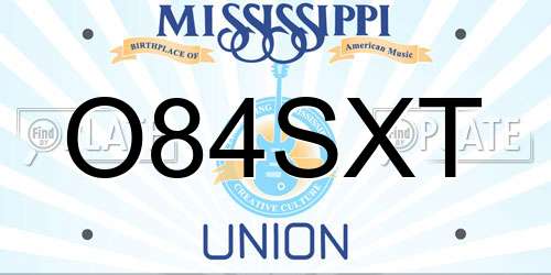 O84SXT Mississippi License Plate