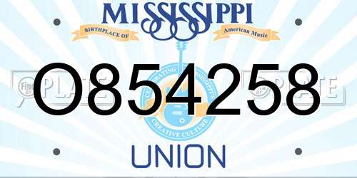 O854258 Mississippi License Plate