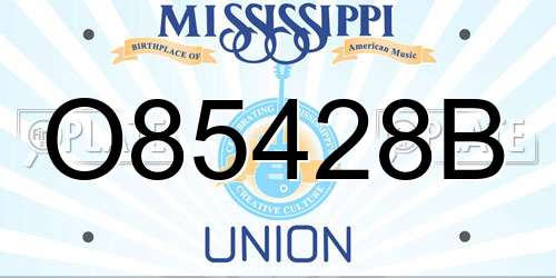 O85428B Mississippi License Plate