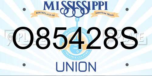 O85428S Mississippi License Plate