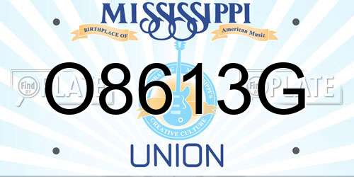O8613G Mississippi License Plate