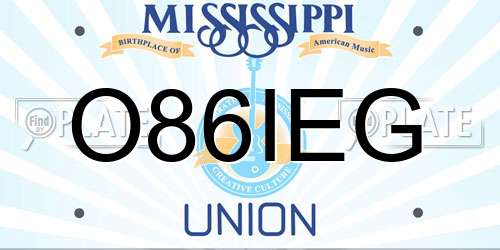 O86IEG Mississippi License Plate