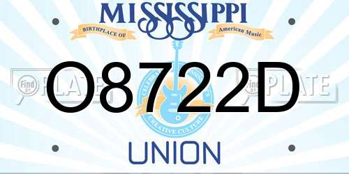 O8722D Mississippi License Plate