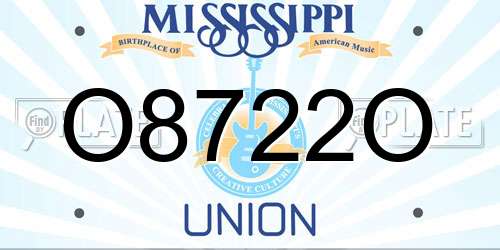 O8722O Mississippi License Plate