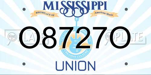 O8727O Mississippi License Plate