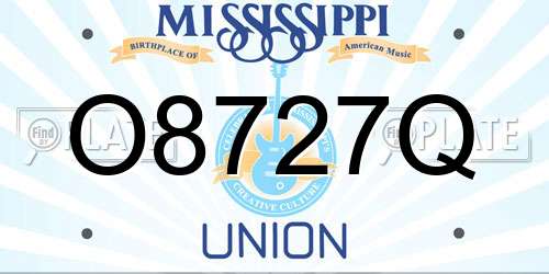 O8727Q Mississippi License Plate