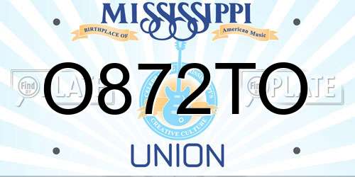 O872TO Mississippi License Plate