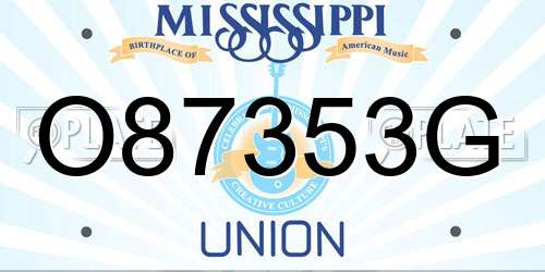O87353G Mississippi License Plate
