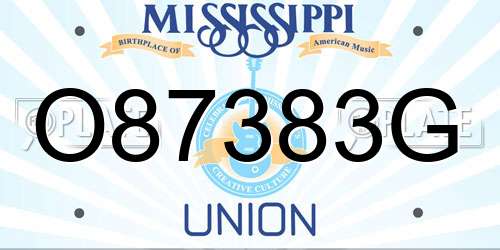 O87383G Mississippi License Plate
