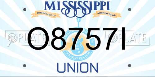 O8757I Mississippi License Plate