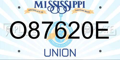 O87620E Mississippi License Plate