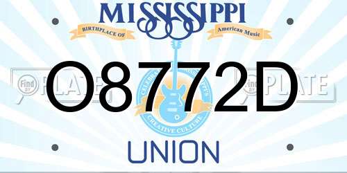 O8772D Mississippi License Plate