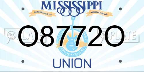 O8772O Mississippi License Plate