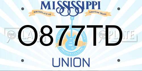 O877TD Mississippi License Plate