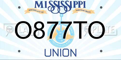 O877TO Mississippi License Plate