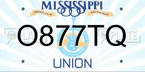 O877TQ Mississippi License Plate