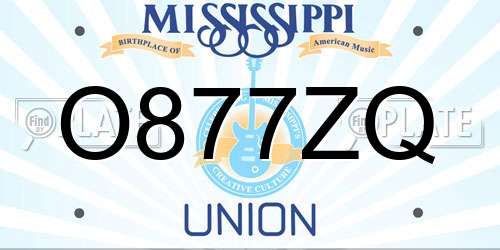 O877ZQ Mississippi License Plate