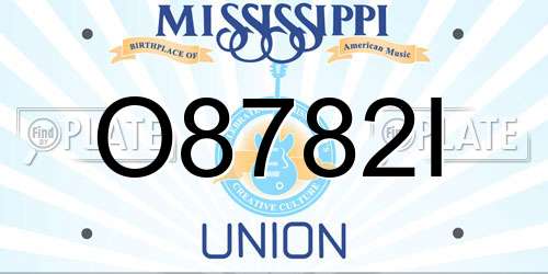 O8782I Mississippi License Plate