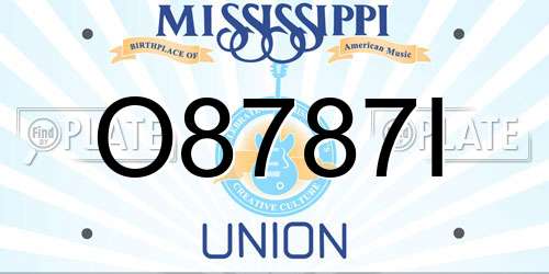 O8787I Mississippi License Plate