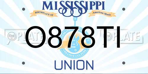 O878TI Mississippi License Plate