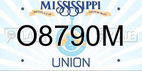 O8790M Mississippi License Plate
