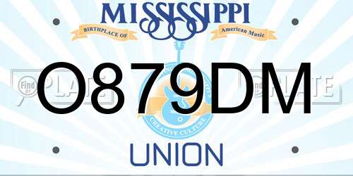 O879DM Mississippi License Plate