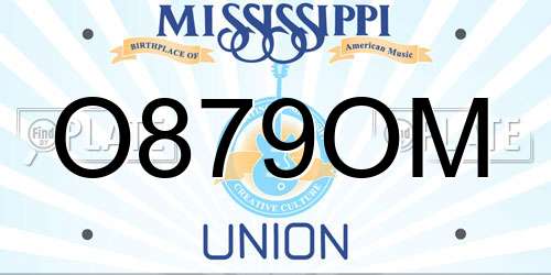 O879OM Mississippi License Plate