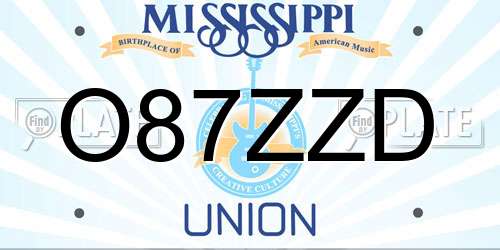 O87ZZD Mississippi License Plate