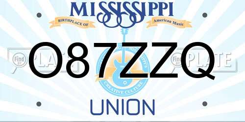 O87ZZQ Mississippi License Plate