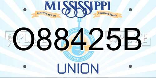 O88425B Mississippi License Plate