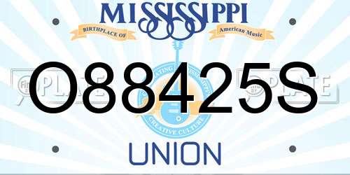 O88425S Mississippi License Plate