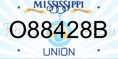 O88428B Mississippi License Plate