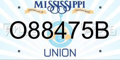 O88475B Mississippi License Plate